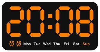 Daily Discovery Voice Control Digital Wall Clock, Large LED Clock With Temperature Display And Dual Alarm 1pcs Orange Lamp