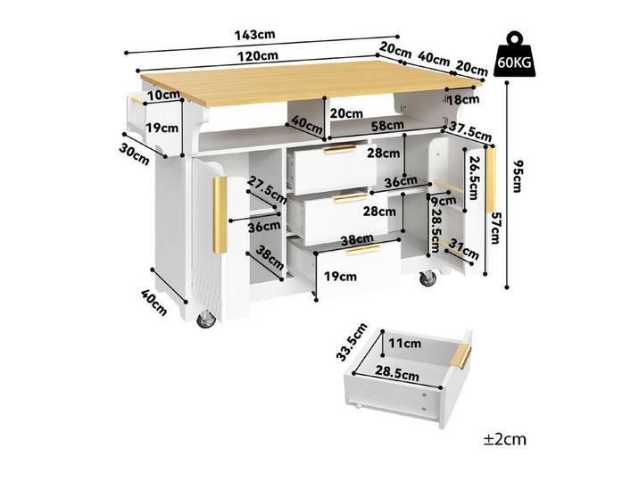 Celya Esstisch Ausziehbarer Massivholz Optik Tisch mit Stabiler Sockel (Flexibler Esszimmertisch mit Verstellbaren Anti-Rutsch-Füßen)