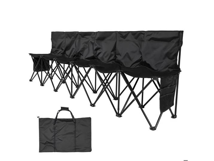 Banc Pliant - DUOKU - GV-DR6BL - 6 Places - Tissu Oxford 600D - Poches de Rangement