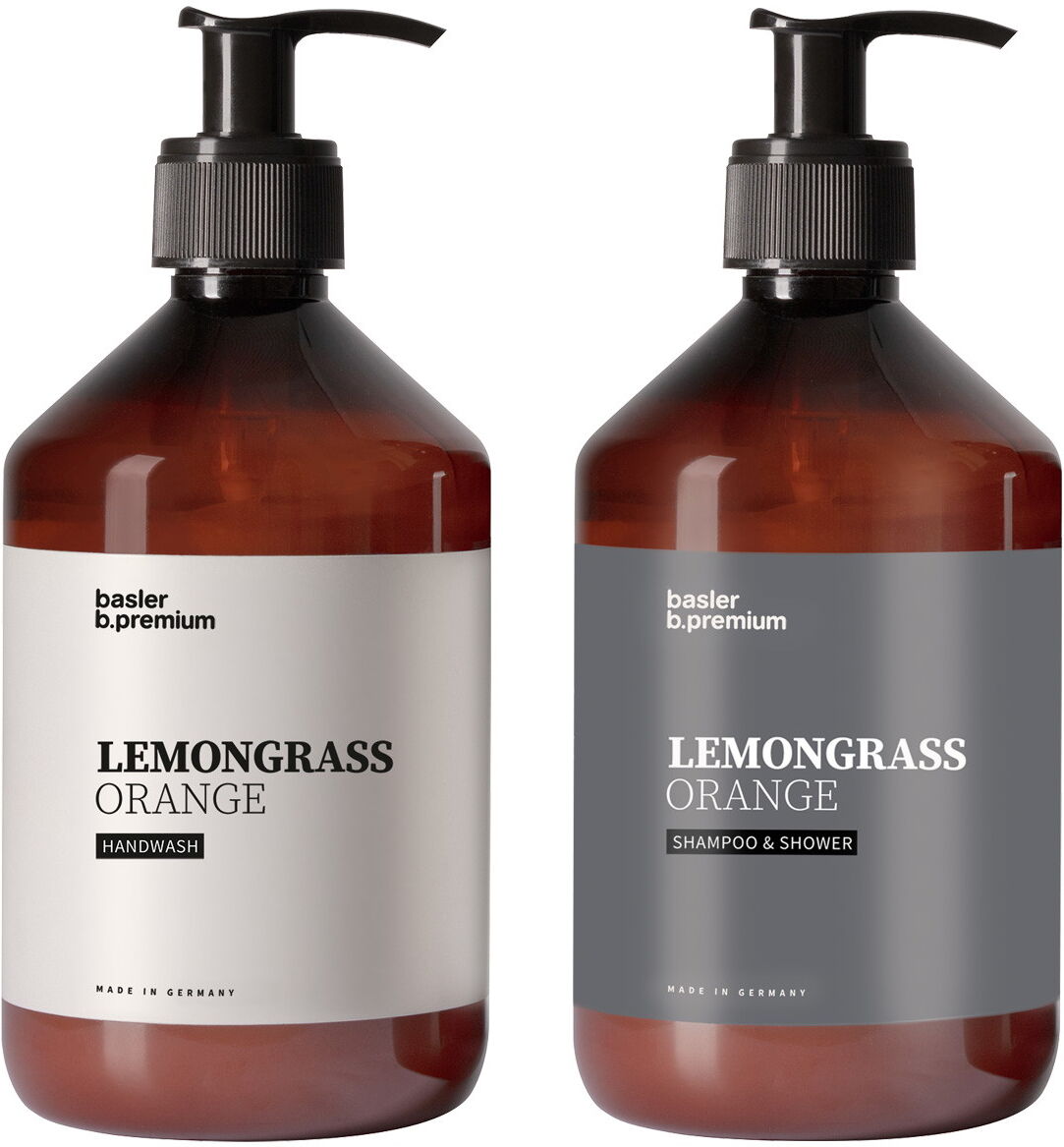 1L basler Lemongrass Orange Hair & Body Set (Handwash 500ml + Shampoo & Shower 500ml)