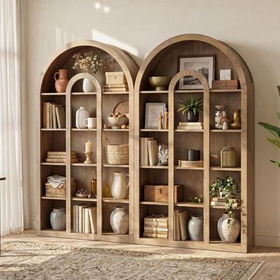 Bluebell 71-Inch Tall Arched Bookshelf with Open Shelves for Living Room, Office, Bedroom