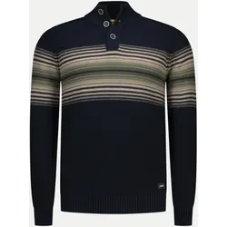 Pullover mit Streifenmuster Blau L