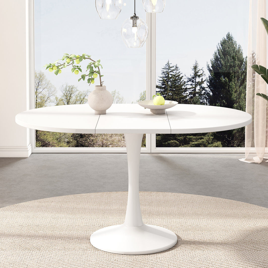 Metro Extendable Round Dining Table White