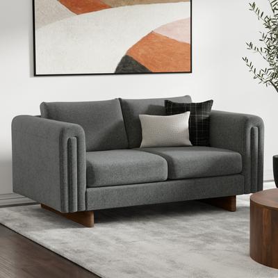 "WYNDENHALL Drayton 61 inch Wide Contemporary Loveseat Sofa in Tightly Woven Performance Fabric - 61"" W x 38"" D x 30"" H"