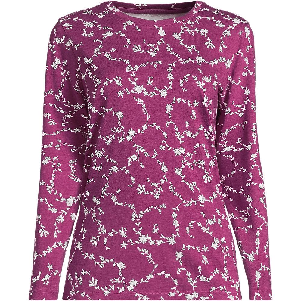 Supima-Shirt, Langarm in Plus-Größe, Damen, size: plus, Rot, Baumwolle, by Lands' End