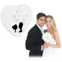 relaxdays Pinata »Hochzeit« 45 x 50 x 10 cm weiß weiß