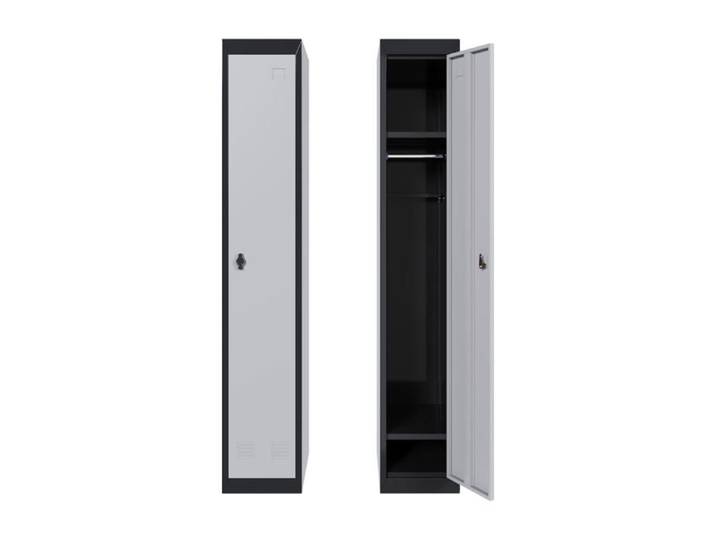 Casier en métal à porte unique de 182 9 cm de haut avec clé casier verrouillable pour employé pour l'école le bureau gris et noir