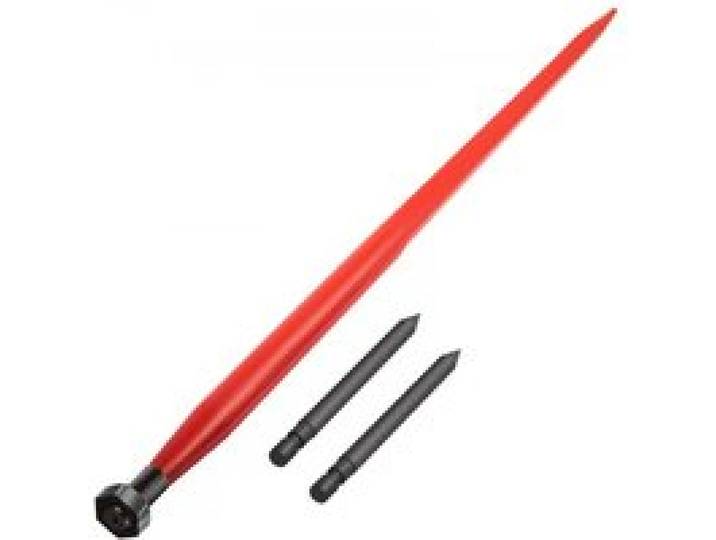 VEVOR Frontladerzinken, 125 cm, Zinken, 1360 kg Kapazität, schnell anzubringender Ballenspieß, quadratische Heuballenspeere, 1 3/4 Zoll breit, rot beschichtet, Ballengabel mit 2 Stabilisatoren
