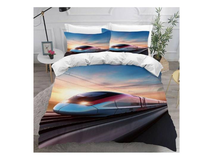 LuxusKollektion Kinderbettwäsche Bettwäsche 155x220 Zug Eisenbahn 3tlg.