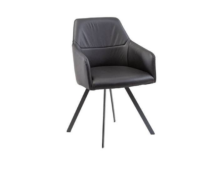 Stuhl AROSA Echtleder schwarz