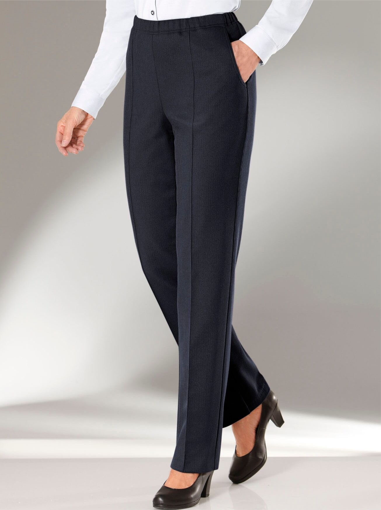 Jerseyhose CLASSIC BASICS, Damen, Gr. 265, Extrakurzgrössen, schwarz, 100% Polyester, unifarben, lang, Hosen Jerseyhose schwarz 265, Extrakurzgrössen