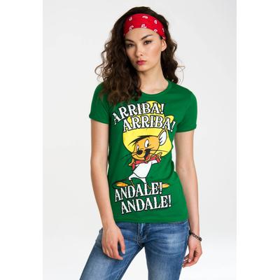T-Shirt LOGOSHIRT "Looney Tunes – Arriba Andale", Damen, Gr. M, grün, 100% Baumwolle, bedruckt, normal, Rundhals, Shirts T-Shirt, mit lizenzierten Originaldesign