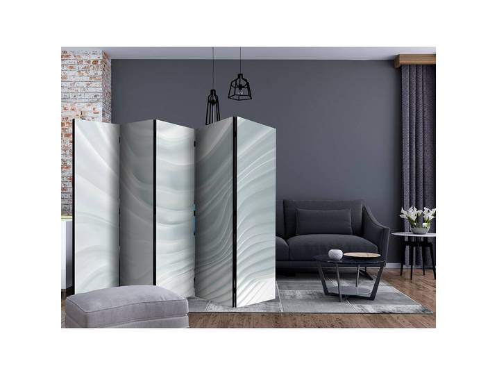 Paravent Waving White Polaire Gris 225 x 172 x 3cm