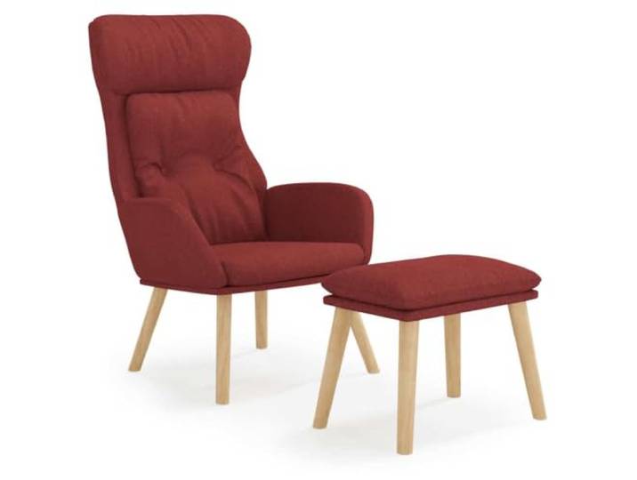 Makastle Relaxsessel mit Hocker Weinrot Stoff