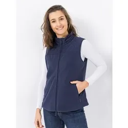 DENIM & CO. Weste Stehkragen 2-Wege Reißverschluss Materialmix
