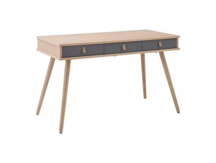 Schreibtisch Lena Grau/Natur Echtholz/MDF ca. 120x60 cm