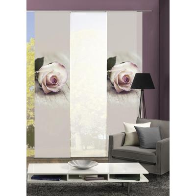 Schiebegardine HOME WOHNIDEEN "ROSIES" Gr. 1, rosa (rosé), B:60cm H:245cm, Polyester, Gardinen, HxB: 245x60, inkl. Befestigungszubehör