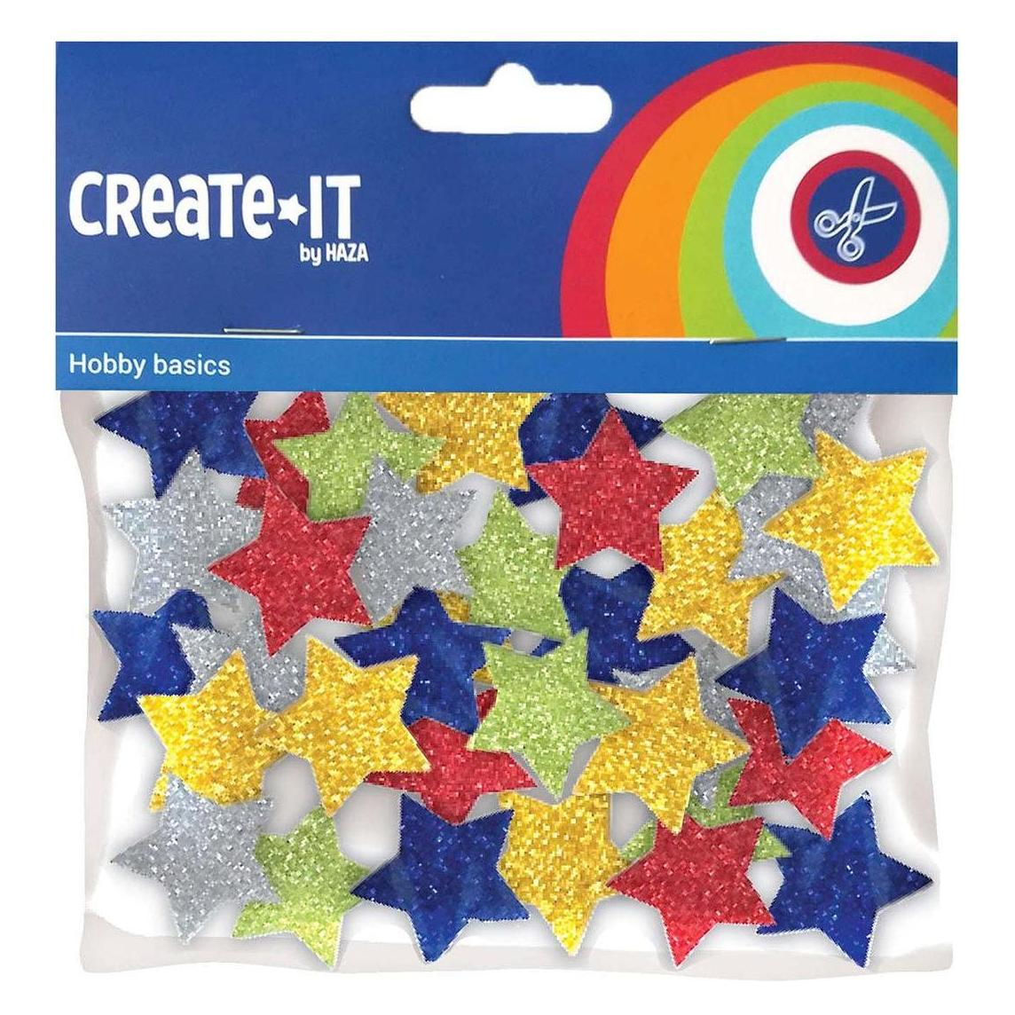 Haza Witbaard Schaumaufkleber Stars Glitter, 54st. (54 Sticker) (21206795)