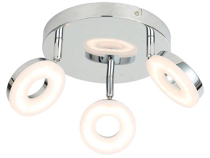 3 Spots LED ROUND 20cm 4W silberfarben