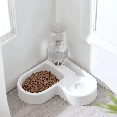 Inspire Curations HydraPaws Automatic Dual Pet Bowl Water & Feeding Station white