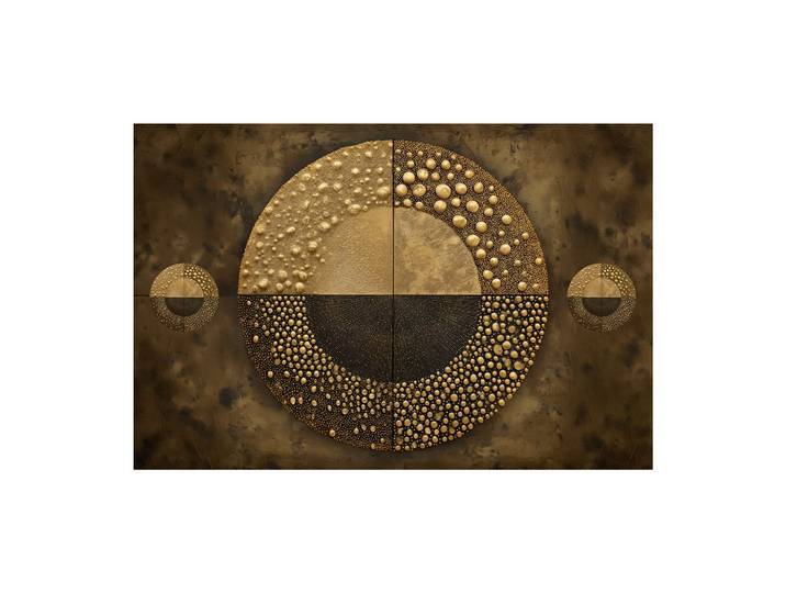Leinwandbild 120/80 cm rechteckig Braun, Goldfarben Abstraktes