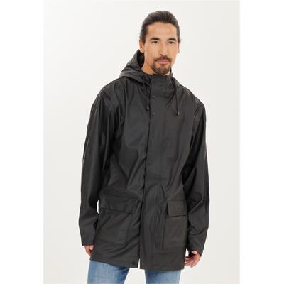 Regenjacke WEATHER REPORT "Torsten", Herren, Gr. XXL, schwarz, 100% Polyester, unifarben, lang, hoch geschlossener Ausschnitt, Jacken Regenjacke, mit verschweißten Nähten