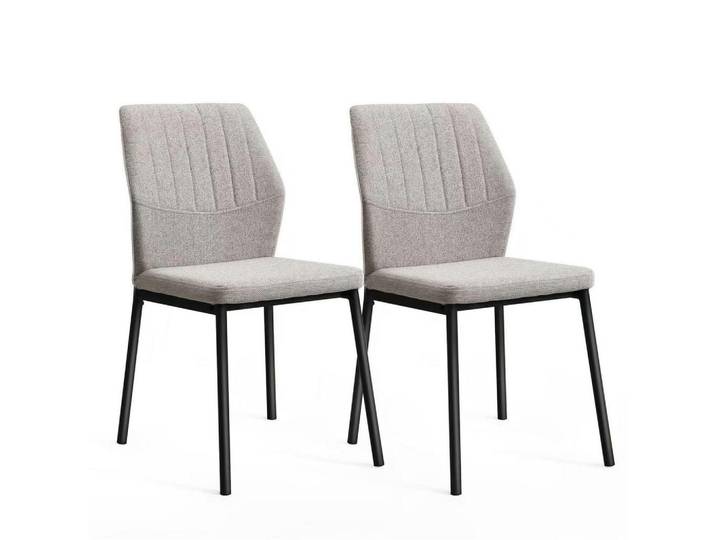 Esszimmerstühle 2er Set Beige Polsterstoff Polyester Sitzfläche, 41x86x45 cm, Esszimmer, Stühle