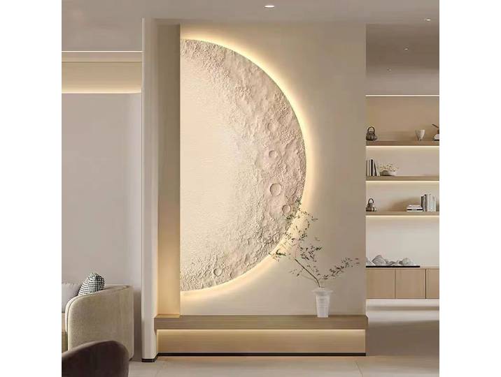 Lampe murale à intensité variable avec télécommande, décoration murale créative minimaliste pour salon, éclairage mural LED en forme de lune
