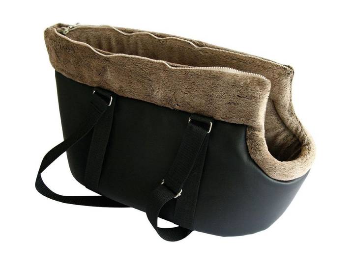 Tiertransporttasche SWISSPET Tragtasche Bali 40cm , braun (dunkelbraun), B:24cm H:24cm T:40cm, Kunstleder, Tiertransportbehälter, Tiertransporttasche