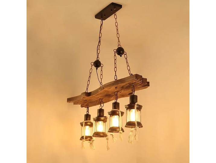 Lampe à suspension de bar de style industriel lampe de bar nostalgique rétro rurale américaine Loft Restaurant lampe en bois de bateau personnalisée créative