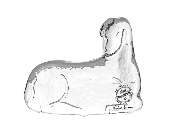 Krippenfigur GLASI HERGISWIL Krippenfigur Schaf, klein , transparent, B:6cm, Dekofiguren, Krippenfigur