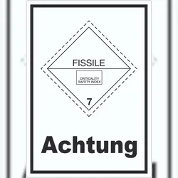 HB-Druck Aufkleber spaltbare Stoffe Achtung Fissile A5 (148x210mm)