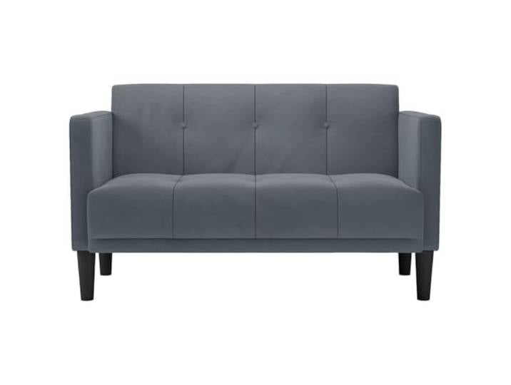KTHLBRH Sofa Samt Dunkelgrau 111 cm Schaumstoff und Federn, Sperrholzrahmen, 110 kg pro Sitz, Wohnzimmer