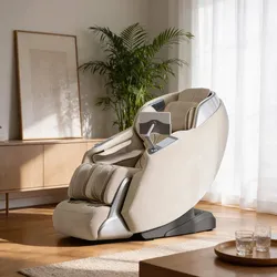 HOME DELUXE Massagesessel ALVINA mit Premium Webstoffpolsterung - Beige