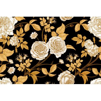 Fototapete PAPERMOON "BLUMEN ABSTRAKT-MUSTER DESIGN ROSEN DEKO VINTAGE RETRO", bunt, B:4,5m L:2,8m, Vlies, Tapeten