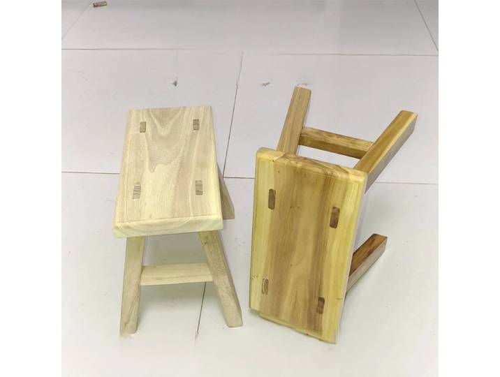 Petit banc carré en bois massif, bois de pêche en vieux orme