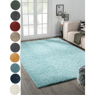 Hochflor-Teppich "My Shaggy", blau (hellblau), B:160cm H:37mm L:230cm, Polypropylen (PP), MYFLAIR MÖBEL & ACCESSOIRES, Teppiche, Uni-Farben, leicht glänzend, extra weich, auch in rund & als Läufer