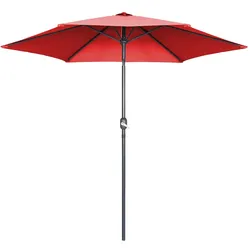 Oviala Business Gerader Sonnenschirm 3m aus rotem Aluminium - Oviala