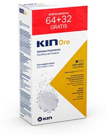 KIN Oro Tabletas Limpiadoras Dentadura Postiza 96 Ud