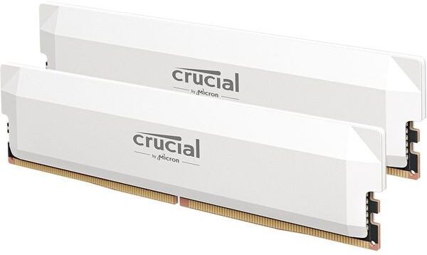 Crucial Pro 64 GB 6400 MHz DDR5 Memory Kit - 32 GB x 2, White