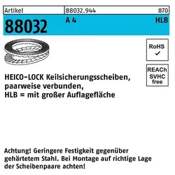 Heico, Muttern + Unterlegscheiben, Keilsicherungsscheibe R 88032 HLB-10S A 4 geklebt breit