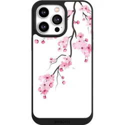 Nivocase Handyhülle für Apple iPhone 14 Pro Max Hülle NIVOpure Case Schwarz Asien Japan Kirschblüten (Apple iPhone 14 Pro Max), Smartphone Hülle, Schwarz