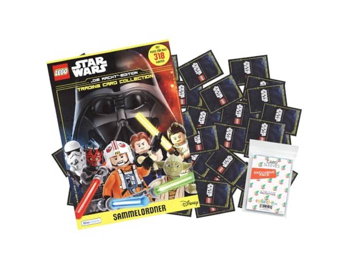Bundle mit Blue Ocean LEGO Star Wars - Serie 4 Trading Cards - Alle 250 Karten komplett Plus Sammelmappe (ohne Limitierte oder andere Sonderkarten) + Exklusive Collect-it Hüllen