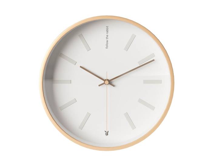 Playboy Wanduhr Playboy, Goldfarben, Metall, Kunststoff, 28x28x4 cm, Dekoration, Uhren, Wanduhren