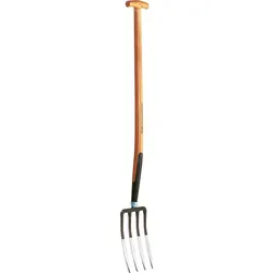 Magni, Gartenhandwerkzeug, REX Spatengabel mit Stiel (1/3 Silber, 2/3 Schwarz lackiert * Zum schonenden Umgraben und Umsteche)