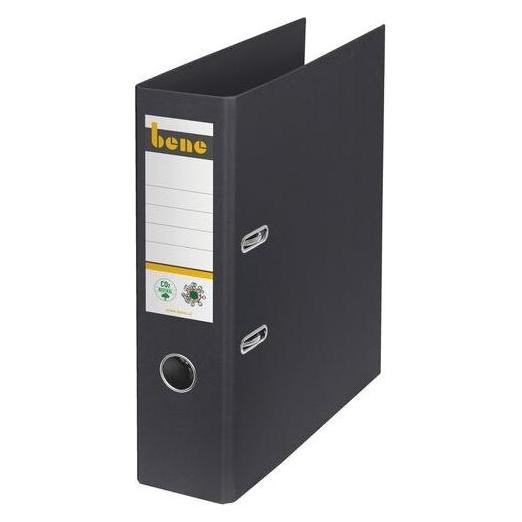Bene No.1 Ordner schwarz stabile Pappe 8,0 cm DIN A4 (A4, 80 mm, 1 Stk.) (301400 SW)