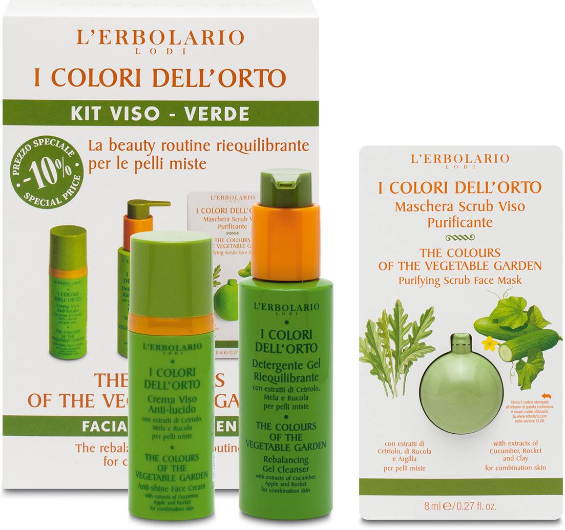 L'Erbolario I Colori dell'Orto Green Gesichtskit 3 Einheiten