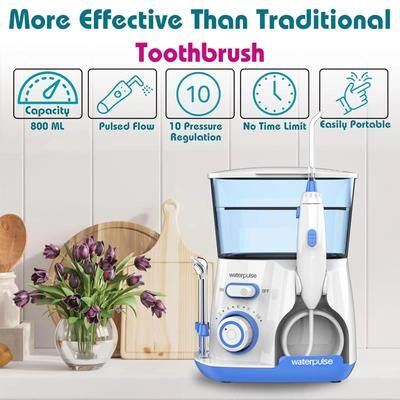 Trendy Discount Goods Waterpulse Electric Oral Irrigator, Dental Water Flosser Teeth Cleaner With 5 Jet Tips For Family Use Waterpulse Electric Oral Irrigator, Dental Water Flosser Teeth Cleaner With 5 Jet Tips For Family Use