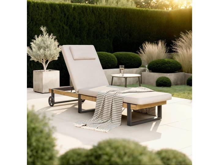 Gartenliege Creme, Grau