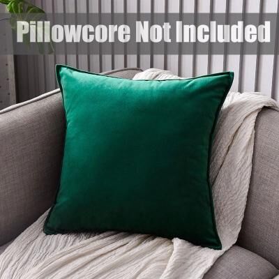 Uplift Treasures Super Soft Velvet Cushion Cover Solid Color Decorative Pillow Cover green 17.72 In 17.72 In